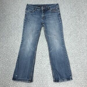 Harley-Davidson Jeans Womens 10 Blue Straight Leg Stretch Denim Logo Embroidered